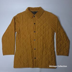 Barbour Classic Eskdale Men's Size S Yellow Quilted Insulated Made In England